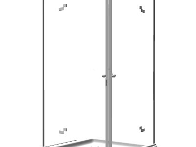 Modern Shower Sauna Glass Enclosure Design With Transparent Door And Metal Frame 3d model