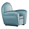 Elegant Modern Single Sofa With Curved Back And Leather Upholstery Design 3d model