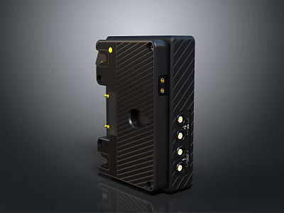 Black Industrial Electronic Device With Multiple Ports Buttons And Durable Design 3d model