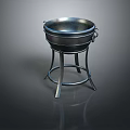 Sturdy Metal Household Cooking Bowl With Tripod Stand For Kitchen Use