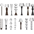 Various Modern Floor Lamp Designs With Spiral Shapes Wooden Bases And White Shades