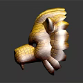 Golden Animal Head Mask With Intricate Grid Pattern And Shiny Texture