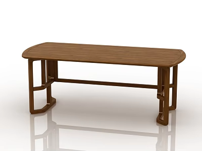 Modern Wooden Conference Table With Sleek Surface And Unique Leg Design 3d model