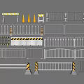 Fencing Types and Construction Barriers with Metal Designs and Safety Cones