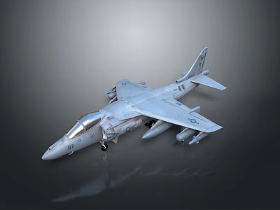 Detailed Military Jet Fighter Model With Gray Paint Weapon Mounts Cockpit And Landing Gear 3d model