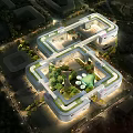 Modern Industrial Factory Design With Green Roof Central Courtyard And Connected Buildings