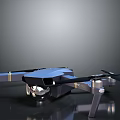 Modern Quadcopter Drone Design With Camera And Propellers On Gray Background 3d model