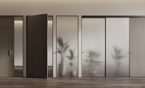 Modern swing door combination 3d model