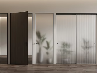 Modern swing door combination 3d model