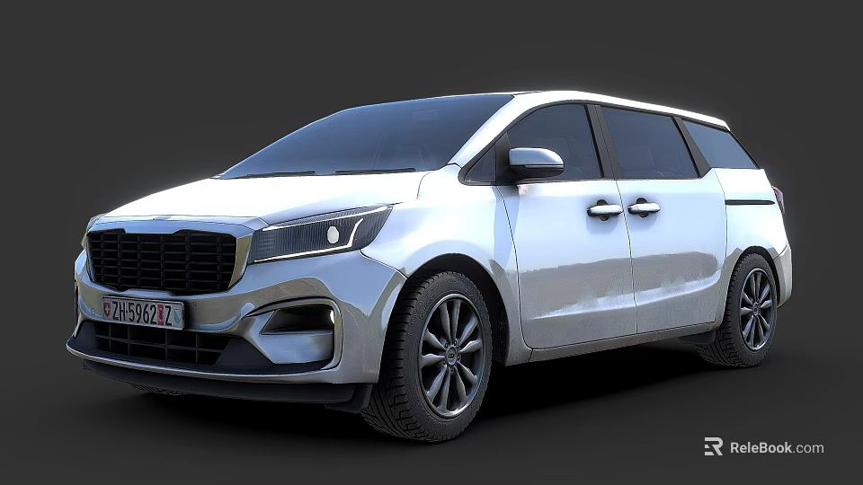 Modern Silver MPV Design With Spacious Versatile Interior For Family 3d model 