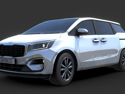 Modern Silver MPV Design With Spacious Versatile Interior For Family 3d model