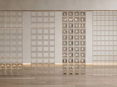 Modern Interior Room Dividers With Various Geometric Openwork Patterns And Sleek Frames 3d model