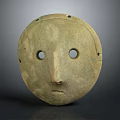 Traditional Decorative Stone Facial Mask with Handcrafted Rough Texture as Ethnic Clothing Accessory