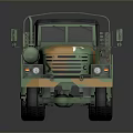 Military Camouflage Truck With Open Cargo Bed And Six Wheel Design