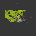 Urban Aerial Planning With Tall Skyscraper Tower Green Areas Roads And Low Rise Buildings