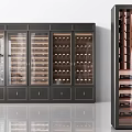 Elegant Modern Wine Cabinet Design With Glass Doors And Wooden Wine Racks
