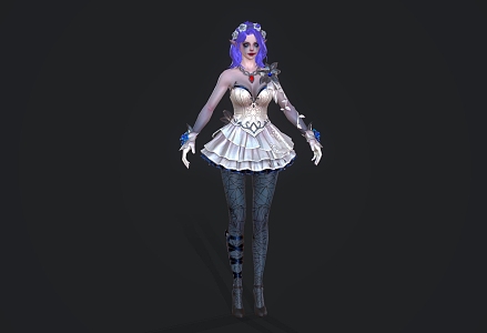 Clown female game characters anime characters 3d model