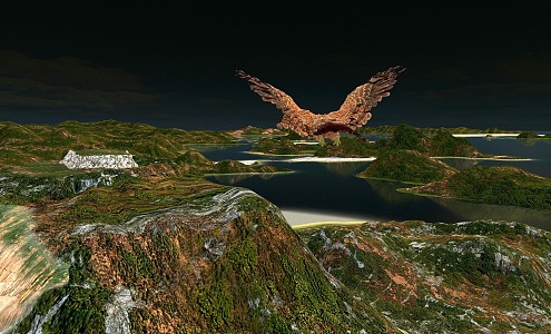 Mountains, mountains, mountains, mountains, mountains, landscapes, mountains, mountains, valleys, mountains, mountains, mountains, peaks, eagles fly over mountains 3d model