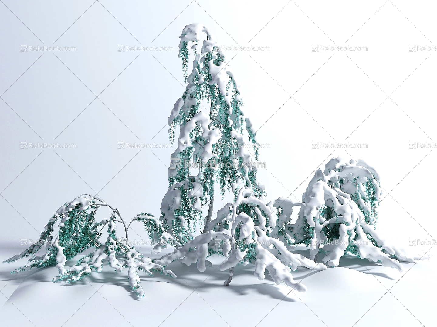 Modern plant winter vegetation 3d model