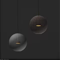 Two Modern Globe Pendant Lights With Transparent Glass Shade And Golden Frame For Interior Decor