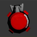 BEAR Military Weapon With Red Front Silver Body Black Grip And Support Structure