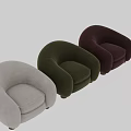 Modern Light Gray Velvet Accent Chair With Curved Arms And Wooden Legs