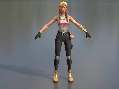 Cartoon Girl Trendy Female Beauty Role Trendy Girl Street Dance Female Game Role Girl Hand-painted Cute Girl Low Face Number Low Model Simple Model Movie and TV 3d model