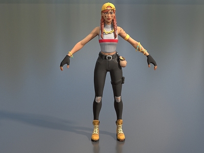 Cartoon Girl Trendy Female Beauty Role Trendy Girl Street Dance Female Game Role Girl Hand-painted Cute Girl Low Face Number Low Model Simple Model Movie and TV 3d model