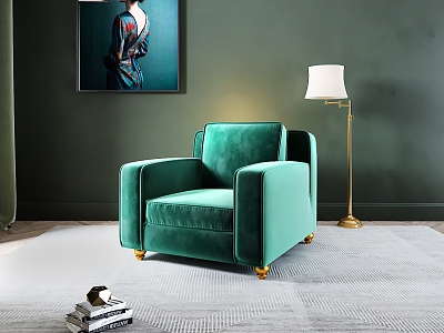 single sofa green single sofa 3d model