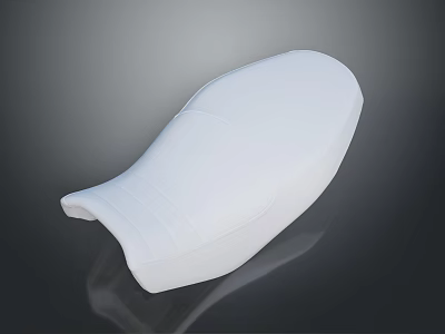 Modern White Streamlined Seat With Stitched Details And Smooth Surface Design 3d model