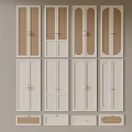 White Wardrobe Doors With Multiple Styles Grid Solid Panels And Drawers 3d model