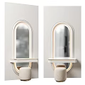 Modern Arched Mirror With Backlit LED Lighting And Shelf For Bathroom Decor