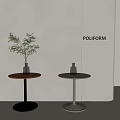 Italian Style Metal Round Side Table Nordic Light Luxury Corner Table Middle Style Solid Wood Round Table New Chinese Style Coffee Table 3d model