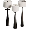 Elegant Modern Floor Lamps With White Lampshades And Unique Structures 3d model