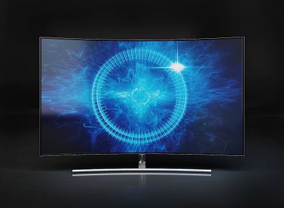 Modern Monitors Curved Display 3d model