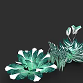 Botanical Art With Green And White Decorative Plant Leaves For Home Decoration