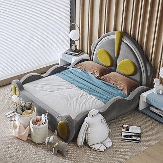 Children's Bed Superman Bed Cartoon Bed Ultraman Bed Toy Doll 3d model