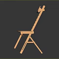 Unique Design Wooden Stool With Round Seat Round Backrest And Ladder Like Structure