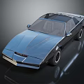 Vintage Blue Sports Car With Black Roof And Sleek Shiny Body Design