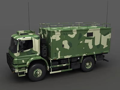 Camouflage Military Utility Vehicle With Roof Rack And Functional Exterior Design 3d model