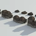 Traditional Rural Thatched Houses With Various Styles And Architectural Designs