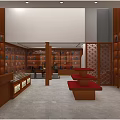 Traditional Tobacco And Liquor Store Interior With Wooden Shelves And Product