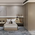 Modern Hotel Guest Room Interior With Twin Beds Large Screen TV And Patterned Carpet