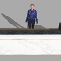 Contemporary Reception Desk With Black Frame And White Marble Countertop Design