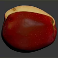 Fresh Red Apple With Bitten Section Juicy Flesh On Gray Background
