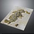 White Paper With Yellow Green Spots And Textured Pattern On Dark Background