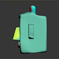 Turquoise Game And Movie Character With Large Eyes Yellow Nose Pink Ears And Decorative Horns