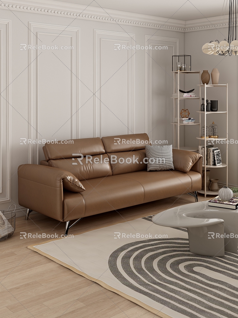 Antique Sofa Leather Sofa 3d model