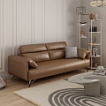 Antique Sofa Leather Sofa 3d model