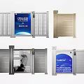 Public Facility Automatic Gates with Metal Design Advertising Panels and Access Control Functions 3d model